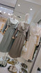 Satin Boat Neckline Wrap Tie Tops With Skirt Sets